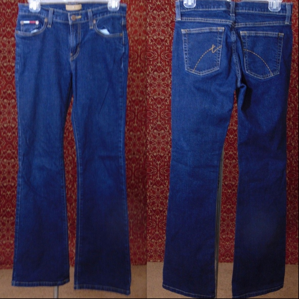 TOMMY HIFIGER dark blue denim boot cut jeans 5R ✨